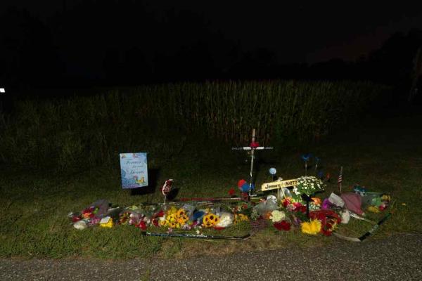A view of the makeshift memorial.