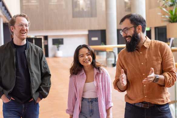 Build Club’s Tom McKenzie, Annie Liao and Vincent Koc.